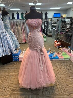 TIFFANY SZ-2 16547 ROSE STRAPLESS BOW PROM FORMAL PAGEANT